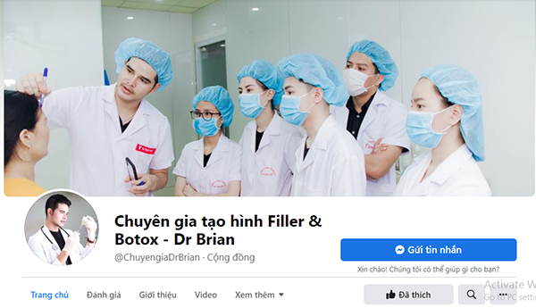 Fanpage chuyên gia tạo hình Filler & botox Dr Brian